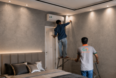 Thi công giấy dán tường
